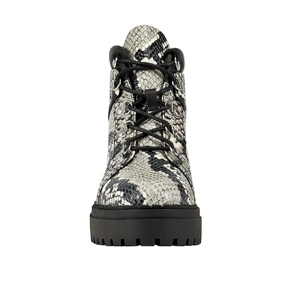 Marc Fisher Lug Kini Leather Snakeskin Combat Boot - Picture 5 of 15
